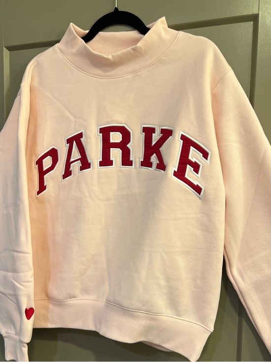 Parke Tops - Brand New Parke Pink Heart Sweatshirt Valentines Drop. Peony & Crimson. NWT
S\M